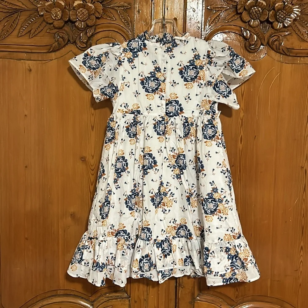 Janie and Jack Floral Smocked Flutter Sleeve Dress